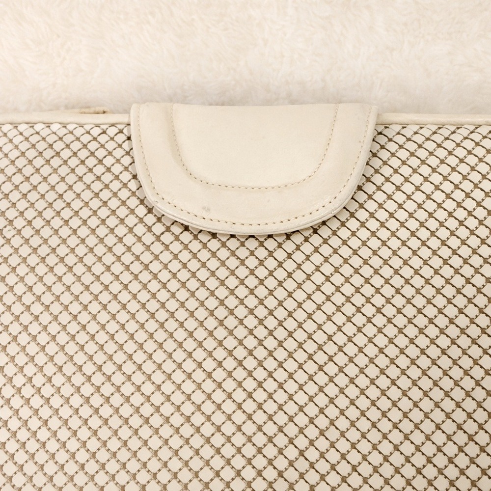 Whiting and Davis Women Clutch Wallet Ivory Faux Leather Snap Travel Organizer L - Picture 2 of 5